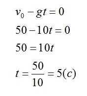 Задача на движение тела, брошенного вертикально вверх